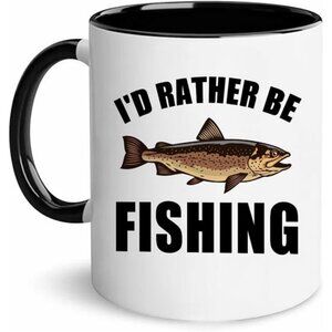 Ceramic Mug Novelty Cup - Funny Gift for Father's Day Fishing Lovers or Men Him
